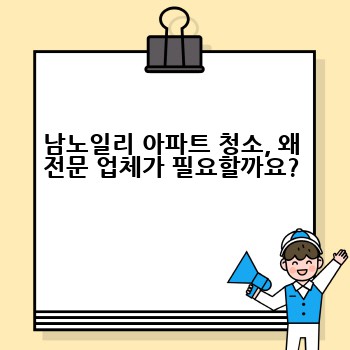 남노일리 아파트 청소, 왜 전문 업체가 필요할까요?