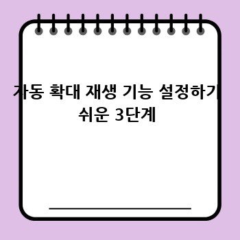자동 확대 재생 기능 설정하기 쉬운 3단계