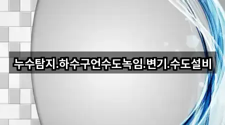 누수탐지.하수구언수도녹임.변기.수도설비