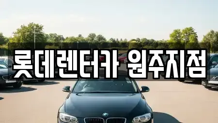 강원 원주시 단계동 단기렌트카 전문 롯데렌터카 원주지점