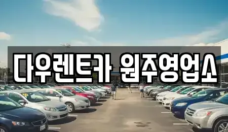 강원 원주시 단계동 렌트카 전문 다우렌트카 원주영업소