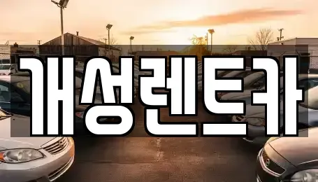 경기 부천시 오정구 작동 렌트카 전문 개성렌트카