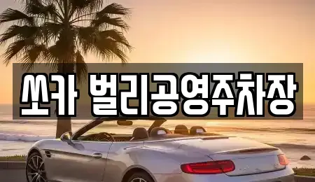 경남 사천시 용강동 렌트카 전문 쏘카 벌리공영주차장
