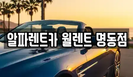 서울특별시 중구 충무로2가 렌트카 전문 알파렌트카 월렌트 명동점