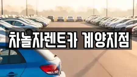인천 계양구 박촌동 단기렌트카 전문 차놀자렌트카 계양지점